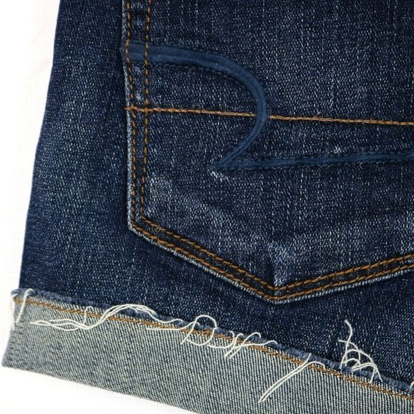 American Eagle Super Stretch Cut‎ Off Jean Shorts Distressed 0 - Picture 7 of 10